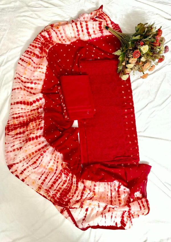 Pure cotton chunri batik three piece