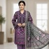 Pure cotton three piece purple (Unstitched)