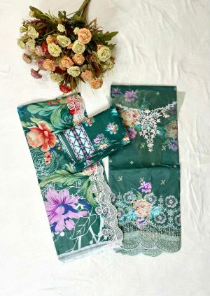 Pakistani Inspired three piece pure cotton premium