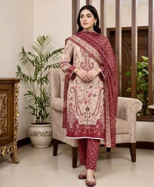 Pakistani Inspired Pure cotton Bin Hameed Salwar Kameez (Unstitched)
