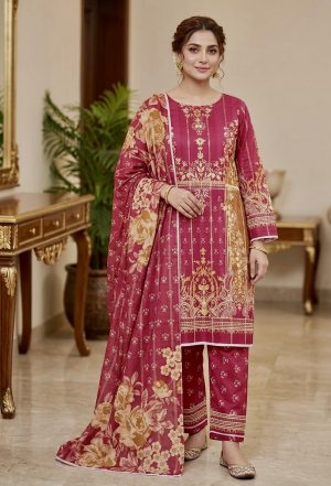 Pure khadi cotton khadi-c three piece (Unstitched)