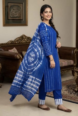 Chunri batik three piece pure cotton (Unstitched)