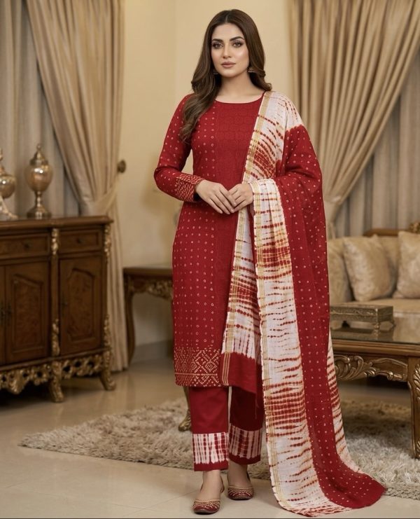 img_1086 Pure cotton chunri batik three piece (Unstitched)