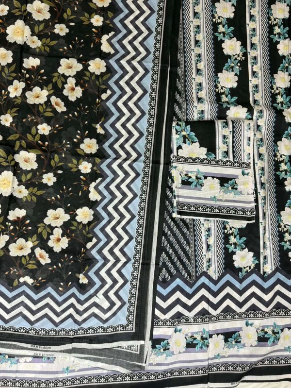 26-2 Pakistani Inspired Bin Hameed three piece pure cotton (Unstitched)