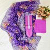 New 7 Premium Quality Swiss Cotton Three Piece (Unstitched)