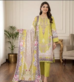 Premium Quality Swiss Cotton Three Piece (Unstitched)