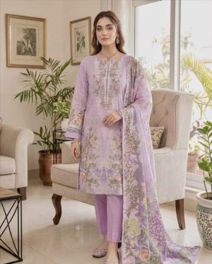 Premium Quality Swiss Cotton Three Piece (Unstitched)
