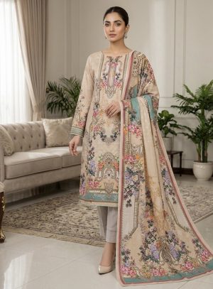 Premium Quality Swiss Cotton Three Piece (Unstitched)