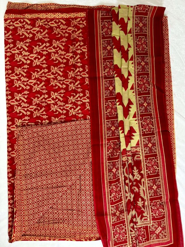 Pure Cotton three piece (Unstitched)