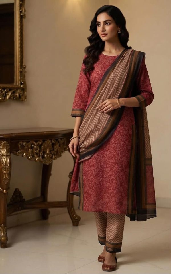 Pure Cotton Three Piece (Unstitched)