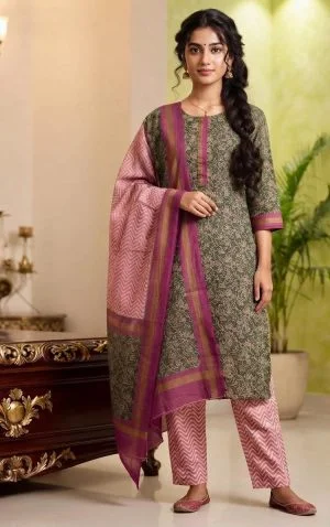 Cotton Three Piece(Unstitched)