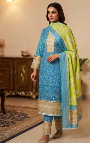Bin Hamid Cotton Three Piece(Unstitched)